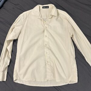 Zara Men's Casual Cream Button Down Shirt
